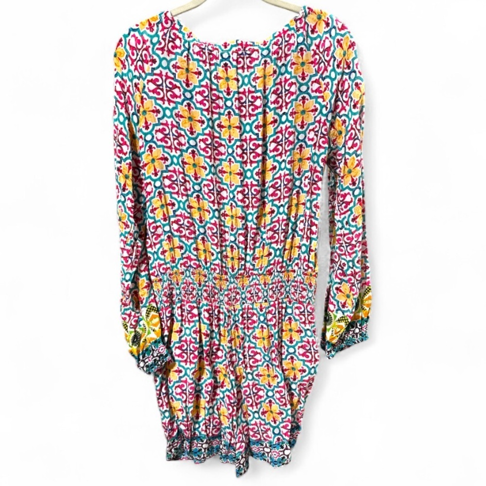 Boston Proper multicolor tile printed romper s - Picture 4 of 13